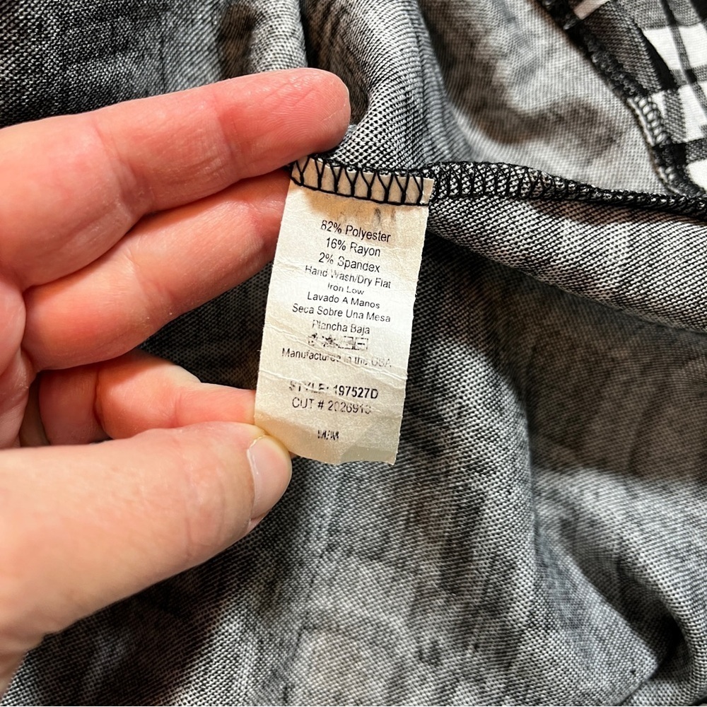 Chris & Carol Black & White Plaid Dress High Collar w/ Button Detail Women's M - Picture 5 of 6